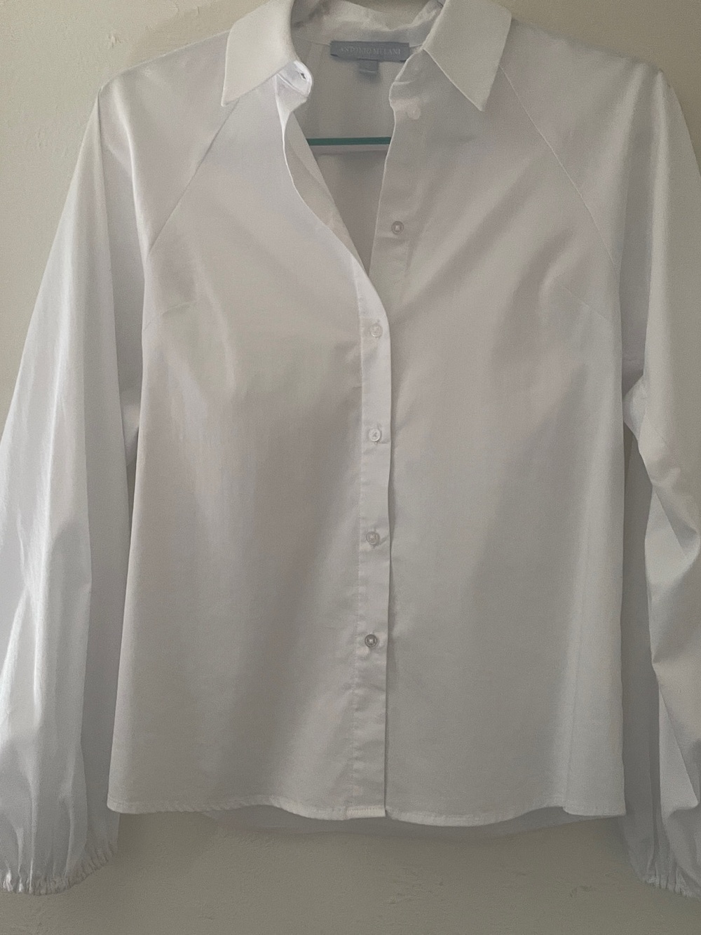 Antonio Melani White Cotton Button Front Balloon Sleeve Blouse S